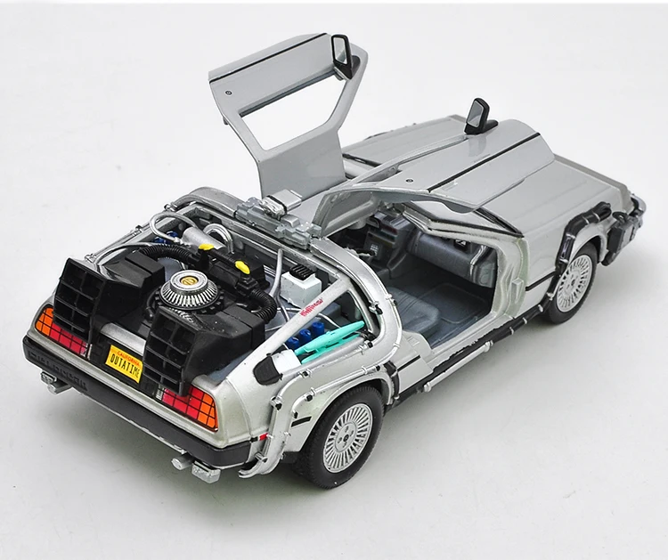 1:24 Масштаб литой авто рисования Office на возраст 1 2 3 машина времени DeLorean DMC 12 модель