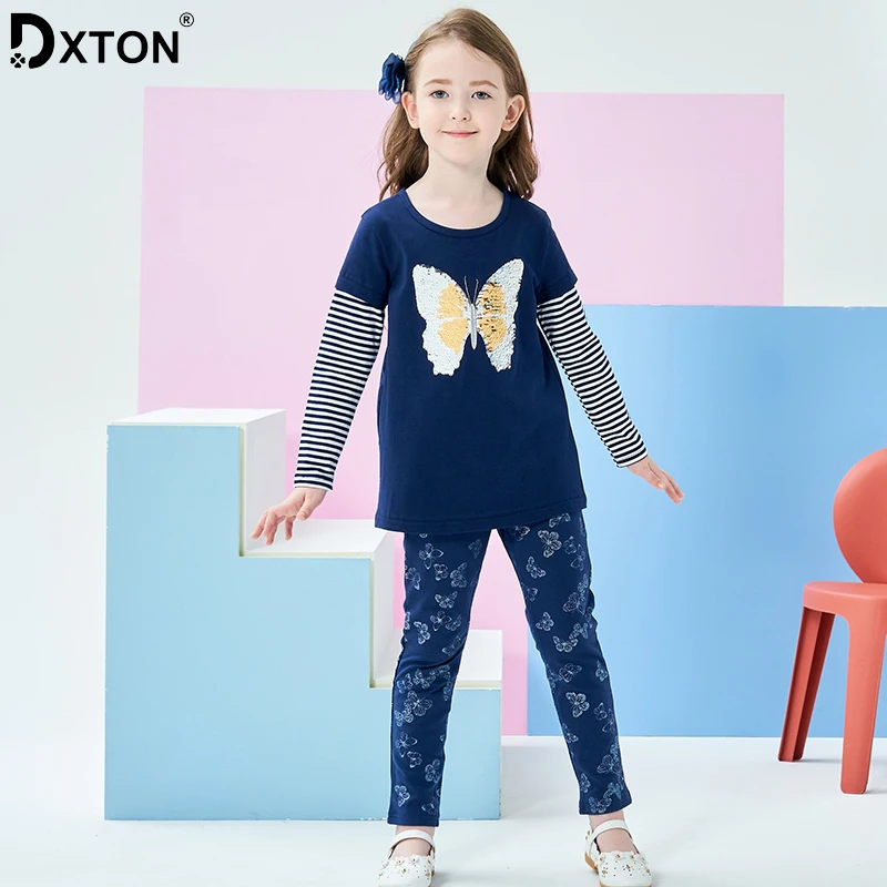 Комплекты одежды для девочек DXTON детская зимняя футболка с длинным рукавом и