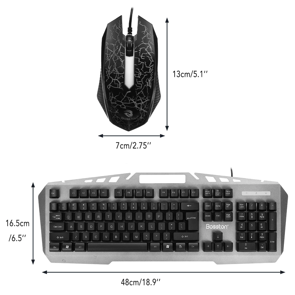 

Mechanical Feel Glowing Metal Wired Gaming Keyboard and Mouse Set LED Gamer RGB Backlight Game Suit Key Board Mouse Backlit