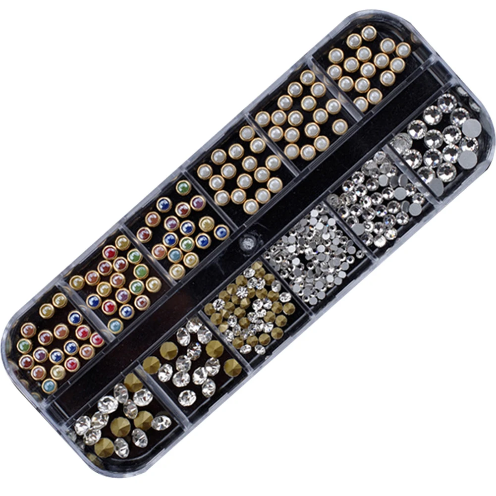 Multicolor Rhinestone Faux Pearl Glitter Nail Art Sequins Flake Manicure Decor Mixed Design Decorations for Arts Tool | Красота и