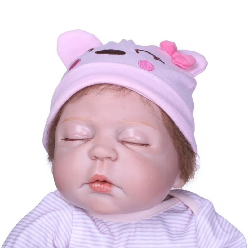 

22 inch 56cm Lovely Reborn Baby Girl Dolls Toddler Realistic Silicone Doll Toy P31B