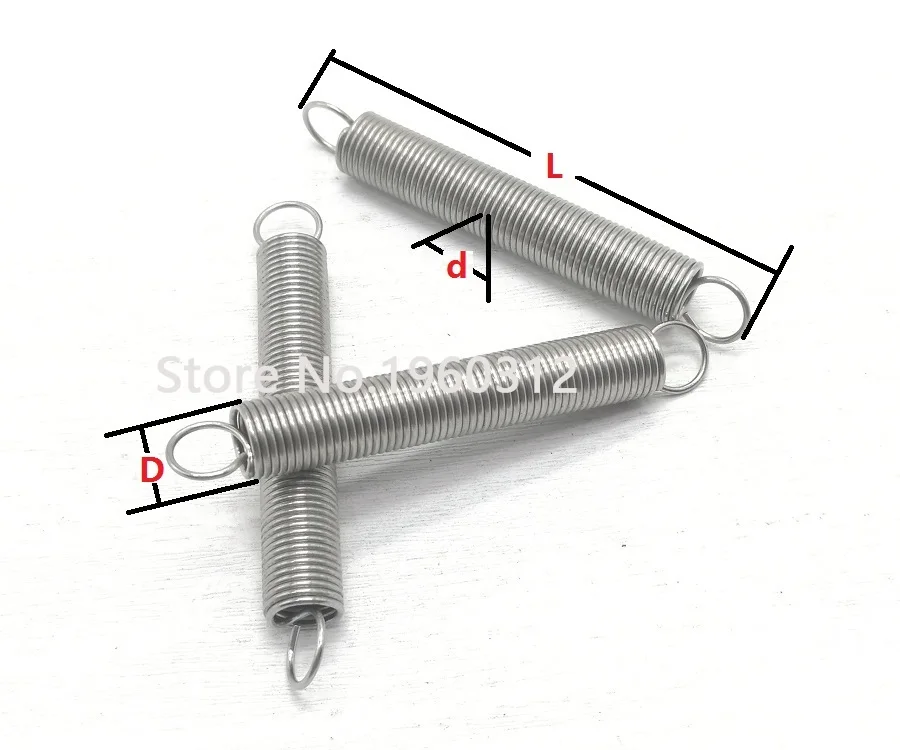 5Pcs 304 Stainless Steel Dual Hook Small Tension Spring Hardware Accessories Wire Dia 1mm Outer 8mm Length 15-50mm | Обустройство