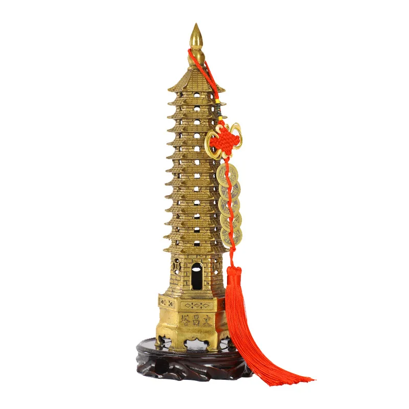 

Pure Copper Wenchang Tower Decoration 9 9 Layers 13 10 Layers Student Aid Study Desktop Decorative Crafts