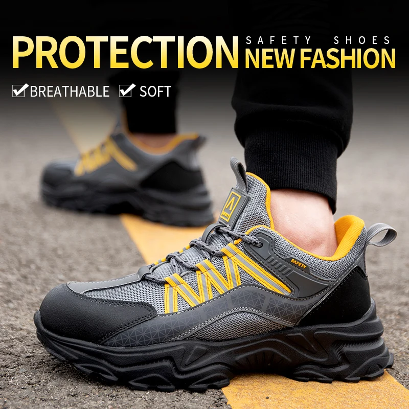 Safety Work Shoes Construction Men Outdoor Steel Toe Cap Puncture Proof High Quality Lightweight Indestructible Boots | Обувь