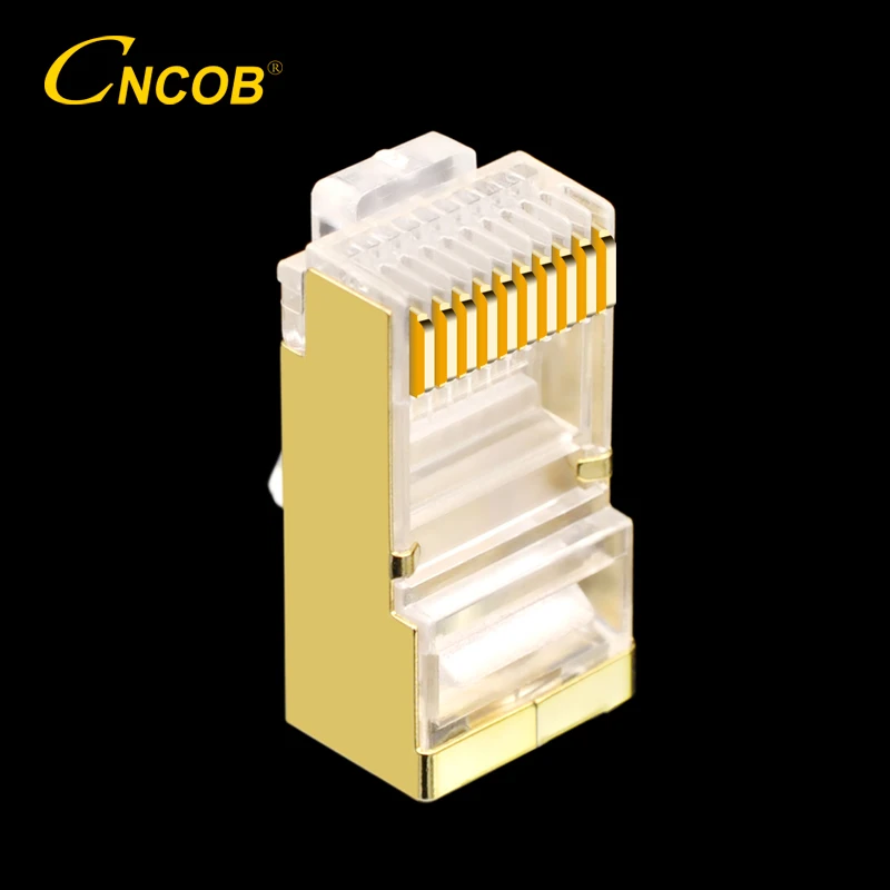 CNCOB 10P10C RJ50 многожильный соединитель для сетевого кабеля RJ48 прозрачный штекер