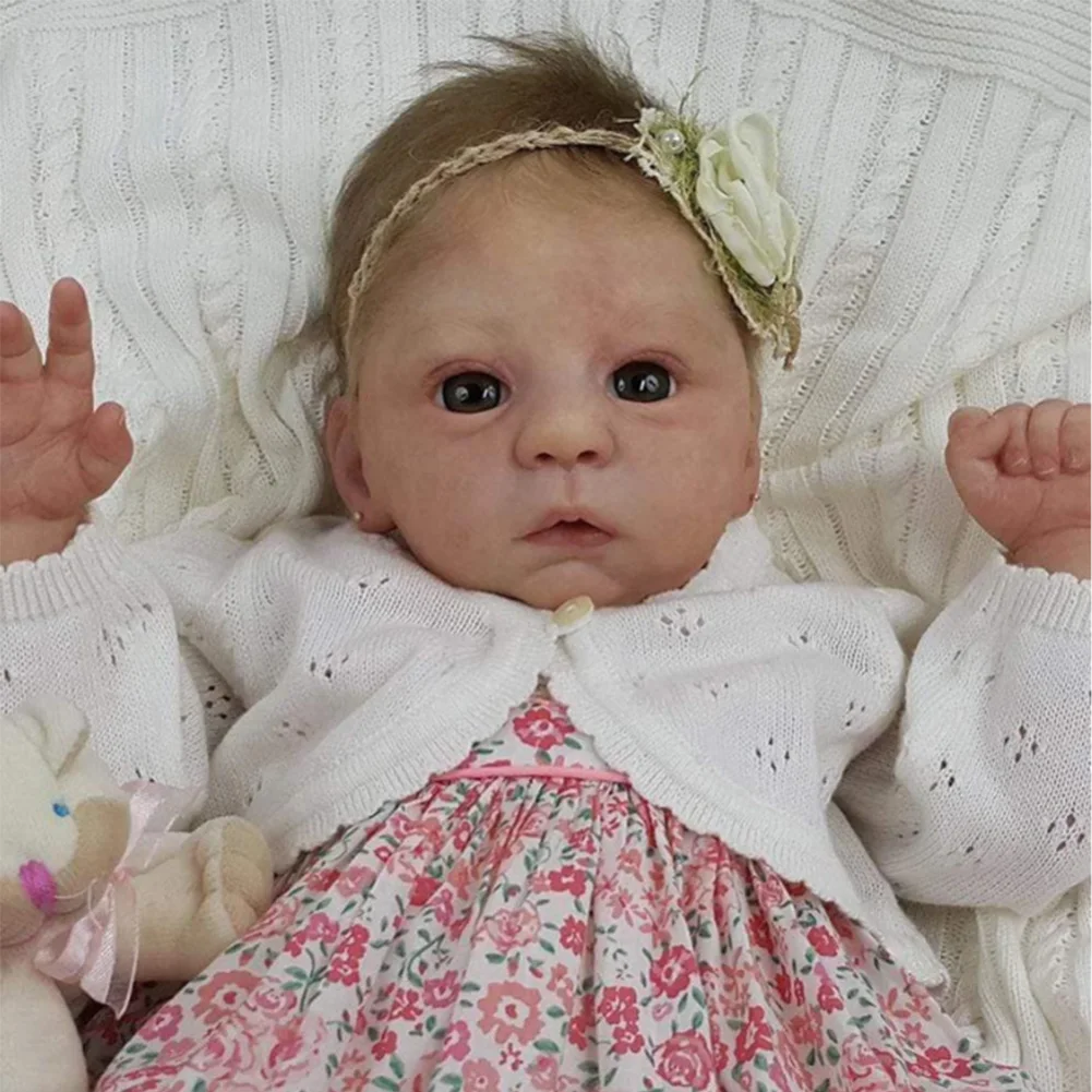 

21inch Soft Vinyl Simulation Birthday Gift Funny DIY Toy Home Non Toxic With Eyes Real Touch Reborn Doll Kit Realistic Full Body