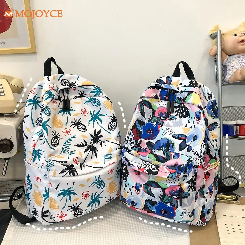 

Fashion Women Travel Multi-Function Shoulder Bag Cartoon Graffiti Printing Rucksack Casual Girls Large Knapsacks