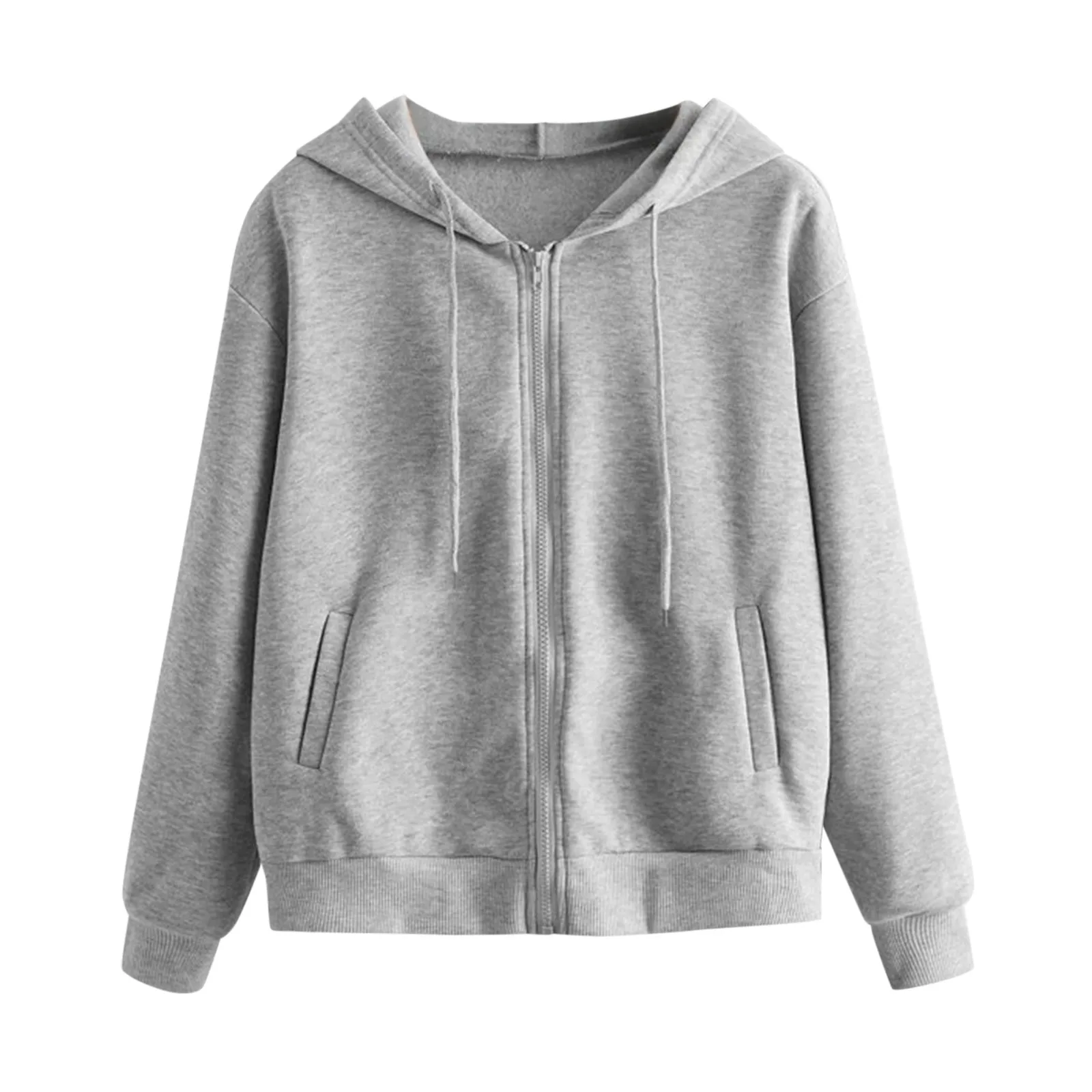 

Zip Up Hoodie Women Casual Solid Long Sleeve Zipper Pocket Shirt Hooded Sweatshirt Top Ladeis Hoodies Sweatshirts Куртка Женская