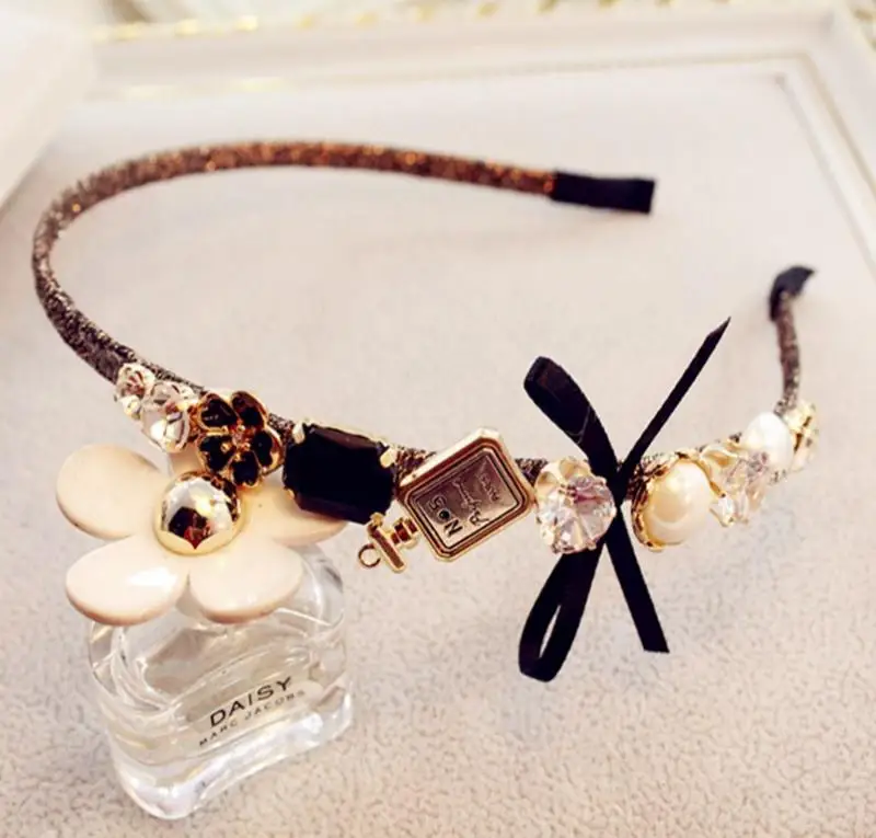 Новинка цветные стразы цветок обруч для волос ободок женщин девушек аксессуары