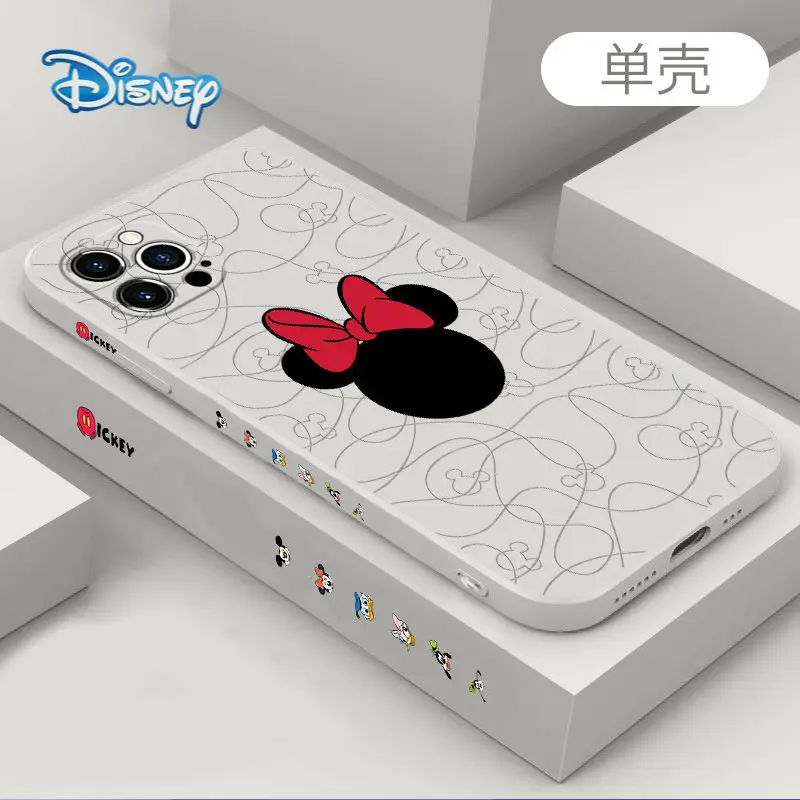 

Disney Mickey Cartoon Phone Case for iPhone 13 13Pro 12 12Pro 11 Pro X XS Max XR Plus Kawaii Anti-fall Back Covers Shell