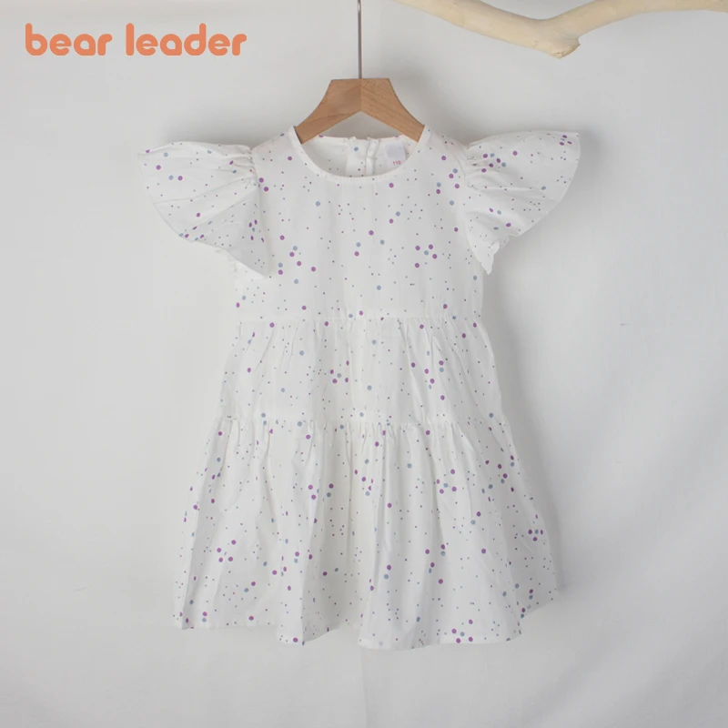 

Bear Leader Summer Kids Girls Casual Dresses Girl Baby Polka Dot Ruffles Costumes Children Cute Vestidos Clothes For 4-8 Years