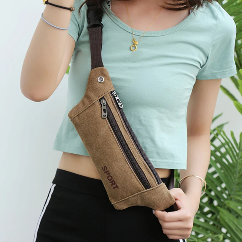 

Холщовый поясной кошелек для мужчин, забавная бананка на пояс, холщовый мешок в стиле милитари, 1 шт.