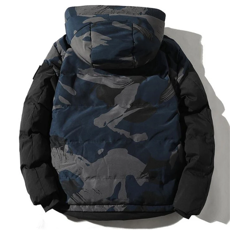 Зимняя толстая камуфляжная парка мужская модная ветровка с капюшоном куртка