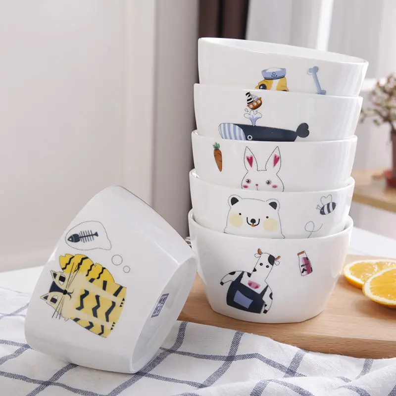 

Ceramic Creative Tableware 4.5 Inch Rice Bowl Ceramic Rice Bowl Household Small Soup Bowl Soup Bowl Mixing Bowl Salad Bowl