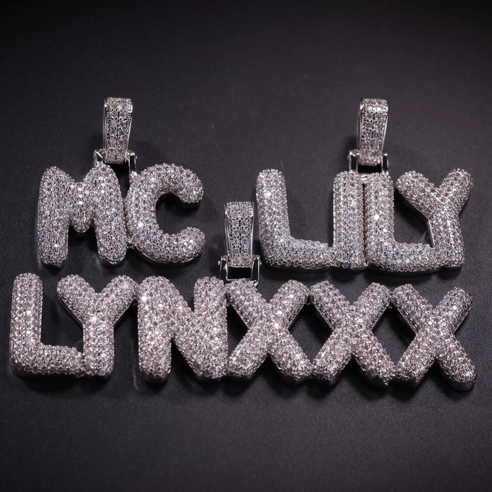 Ожерелье с именем UIWN индивидуальная подвеска буквами Miini из пузырчатой пленки