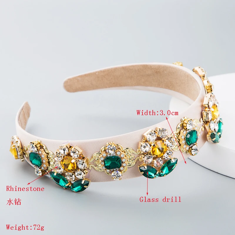 hot selling party hoops for female baroque fashionable personality sunflower inlaid shiny rhinestone glass big brand hair band free global shipping