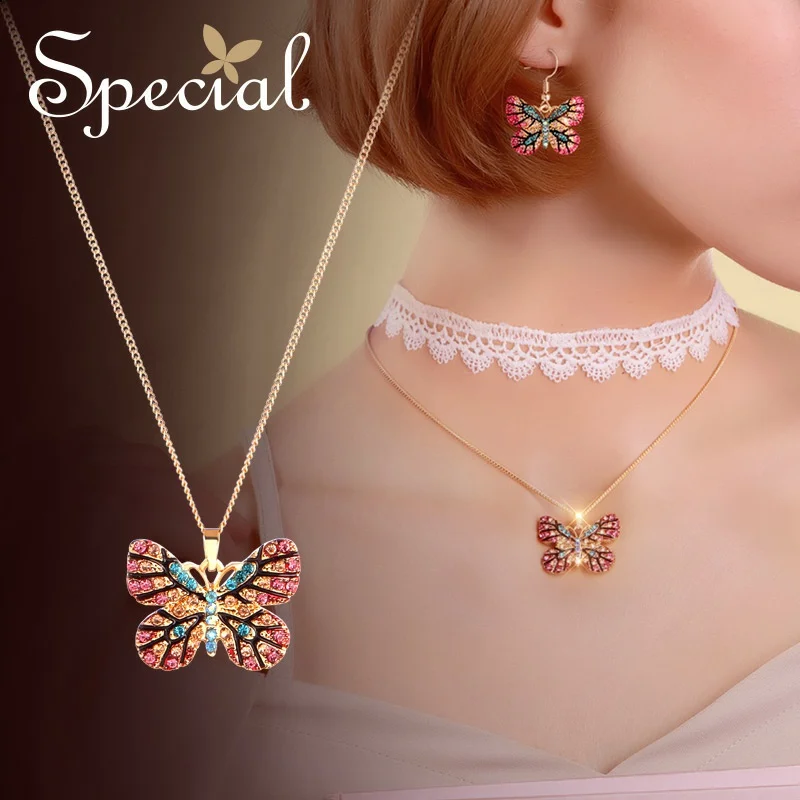 Специальная Мода романтическое кружево Макси ожерелье ошейник с бабочкой Стразы