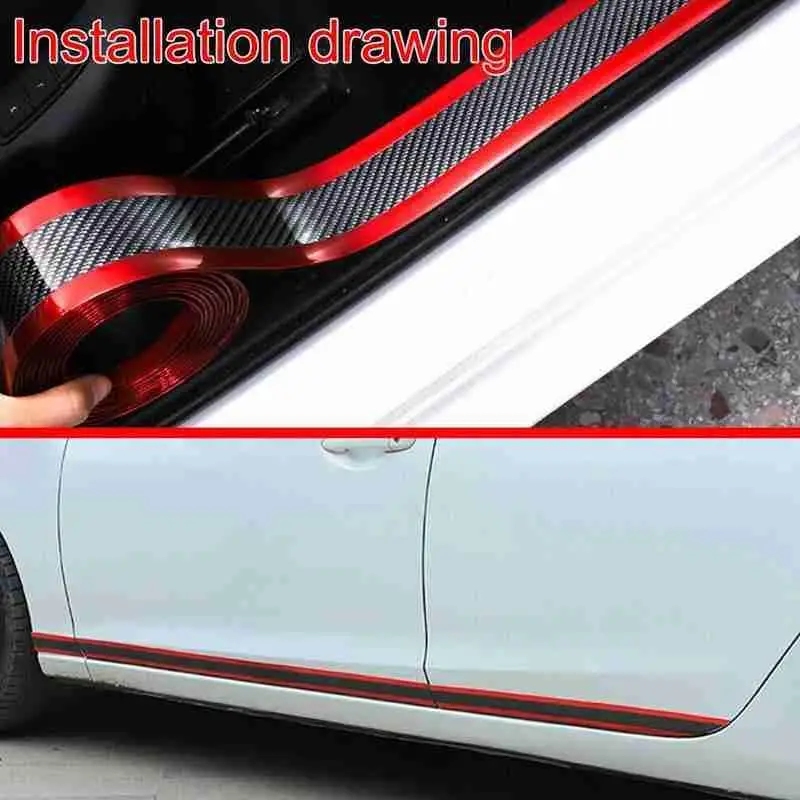 Защитная пленка для порога 1 м автомобильная резиновая полоска с защитой от