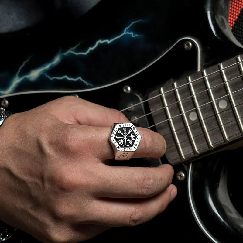 Vegvisir кольца из нержавеющей стали для мужчин Скандинавская мифология Руна викингов индекс кольцо Модные ювелирные изделия