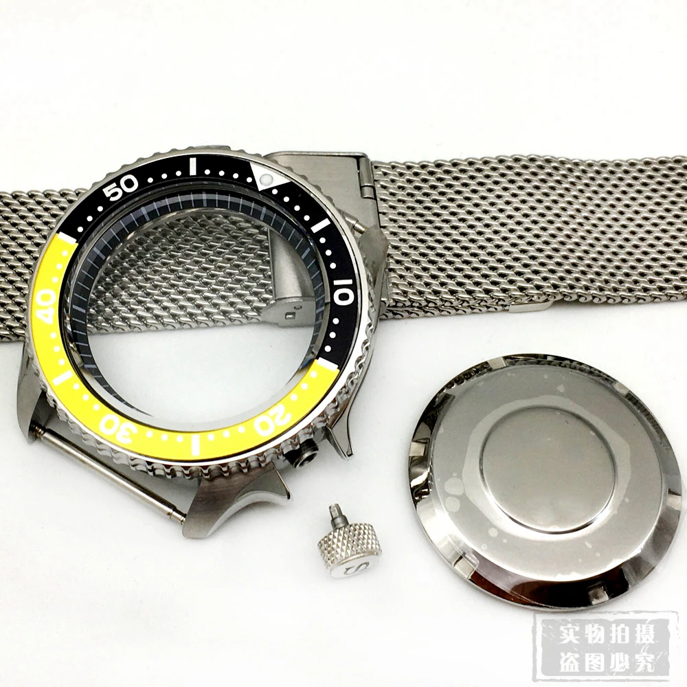 

42mm Watch Case Solid 316L Stainless Steel Sapphire Glass Modified Accessories For SKX007 SKX008 SKX009 NH35 NH36 4R36A