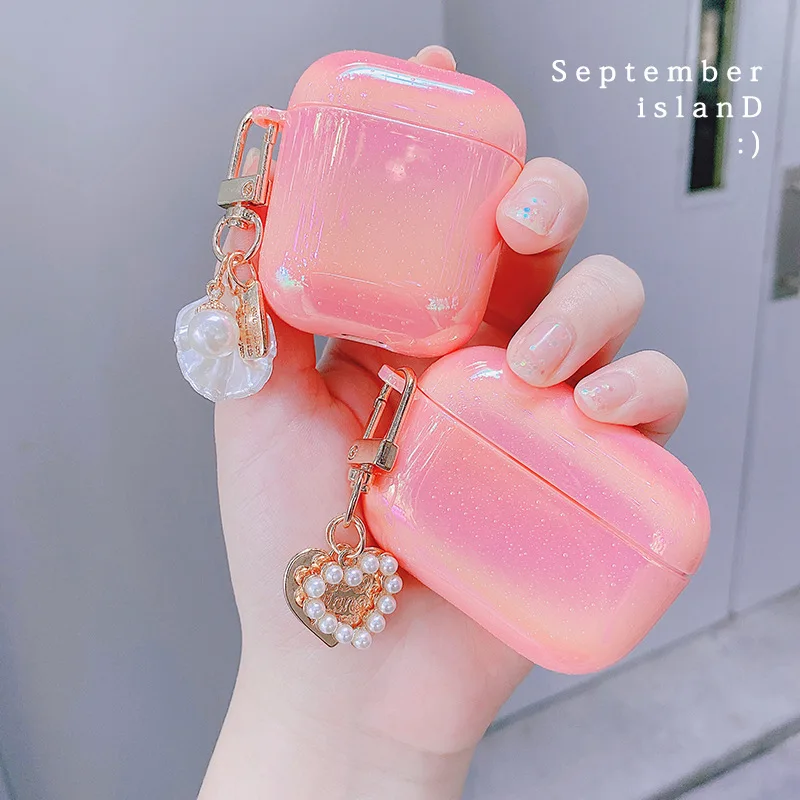 

Soft Silicone Cases For Apple Airpods 1/2 Protective Bluetooth-compatible Earphone Cover For Air Pods Pro Love Pearl Shell Bags