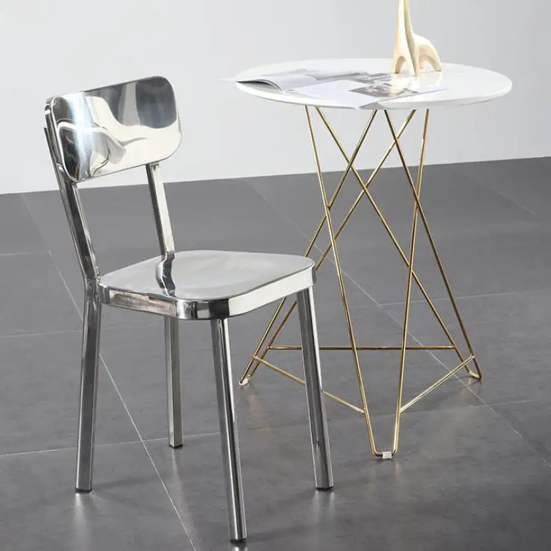 Металлический обеденный стул американский утолщенный одноместный с спинкой для