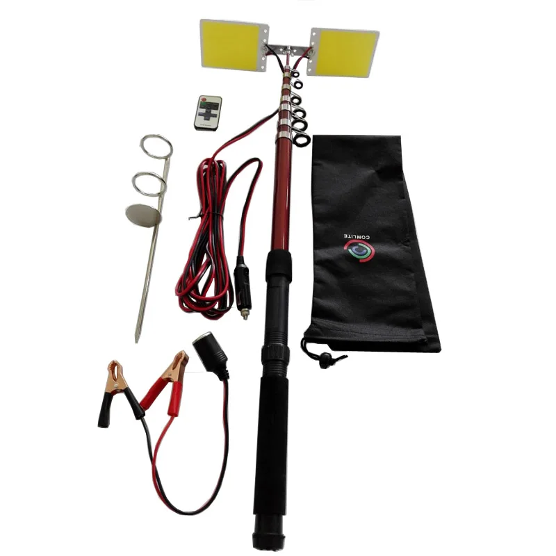 Светодиодные фонари для кемпинга 12 В 3 75 м телескопическая удочка уличная батарея