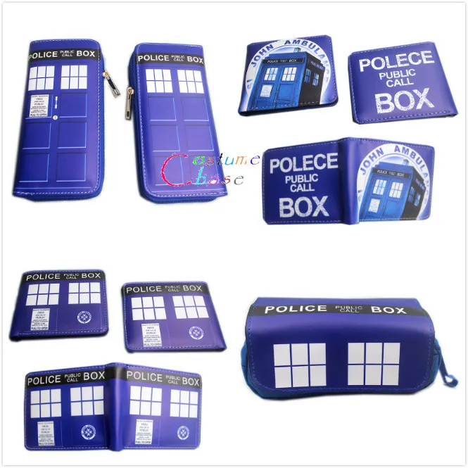 Кошелек Doctor Who длинный стиль кошельки из искусственной кожи на молнии тардис
