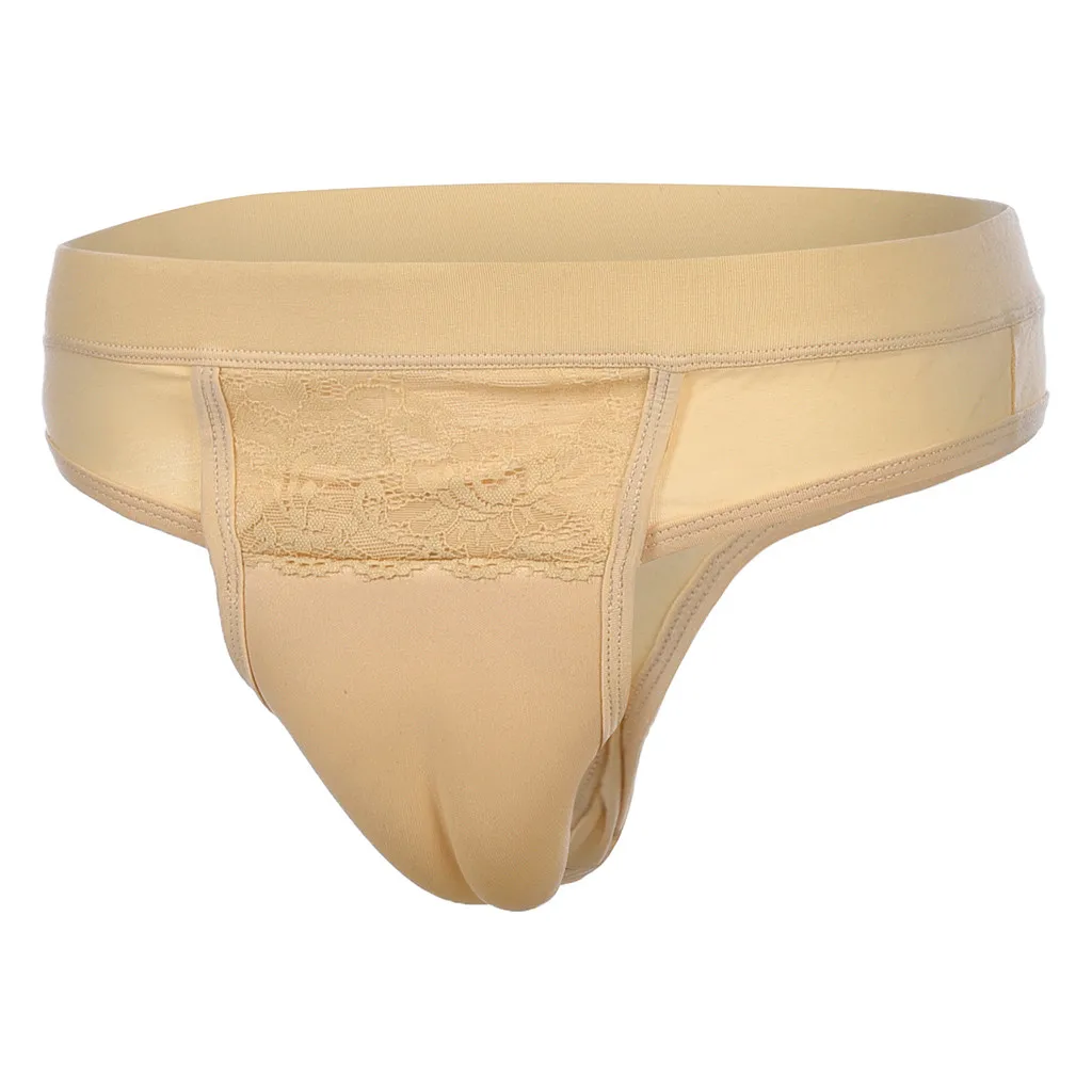 Beige Трусы Нижнее белье Мужские скрывающие трусы с кармашком белье для транссексуалов одежда для трансвеститов Shaper боксеры Новинка cueca masculina - Цвет: Beige
