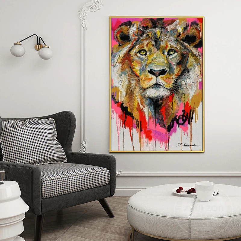 Живопись на холсте постеры и принты животных картина маслом абстрактные