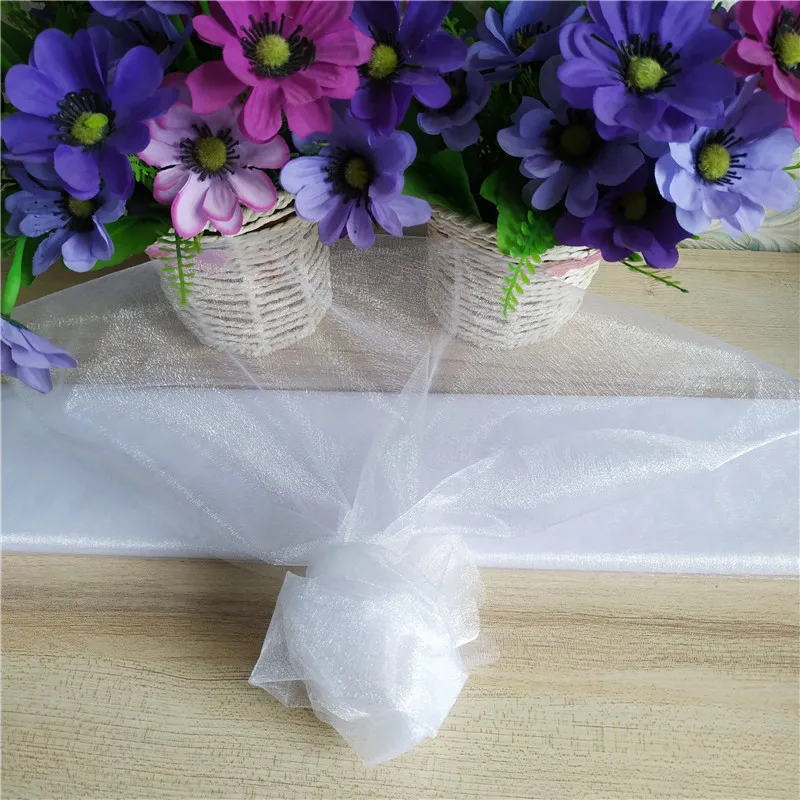 Новинка розовый 5 м x 48 см белая прозрачная органза в рулоне ткань сделай сам стула