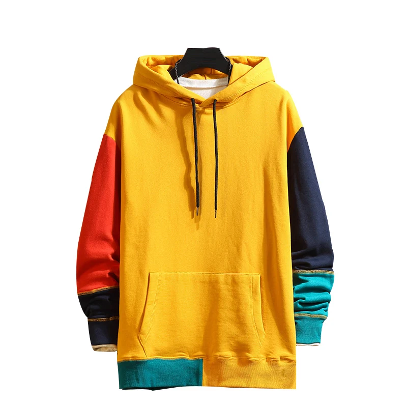 

2021 New Patchwork Pullover Hoodies Men Hip Hop Fashion Mens Hoodies Sweatshirts Streetwear Hooded Sweatshirts Tracksuit M-5XL