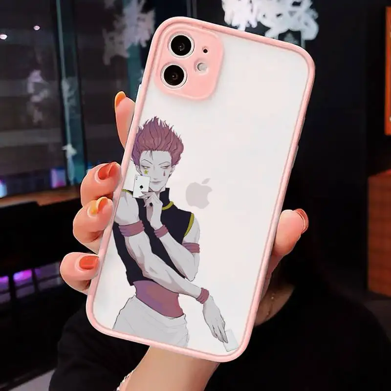 

Hisoka hunter x hunter Phone Cases matte transparent For Pink iPhone 7 8 x xs xr 11 12 pro plus max mini Clear Funda