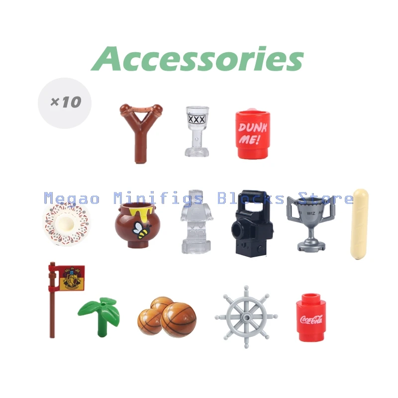 Новинка 10 шт./лот аксессуары для сборки фигурок медовый горшок тарелка Рогатка