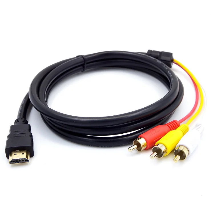 

HDMI-Male To 3RCA AV Composite Male M/M Connector Adapter Cable Cord Transmitter Oct30HW 150cm 5ft