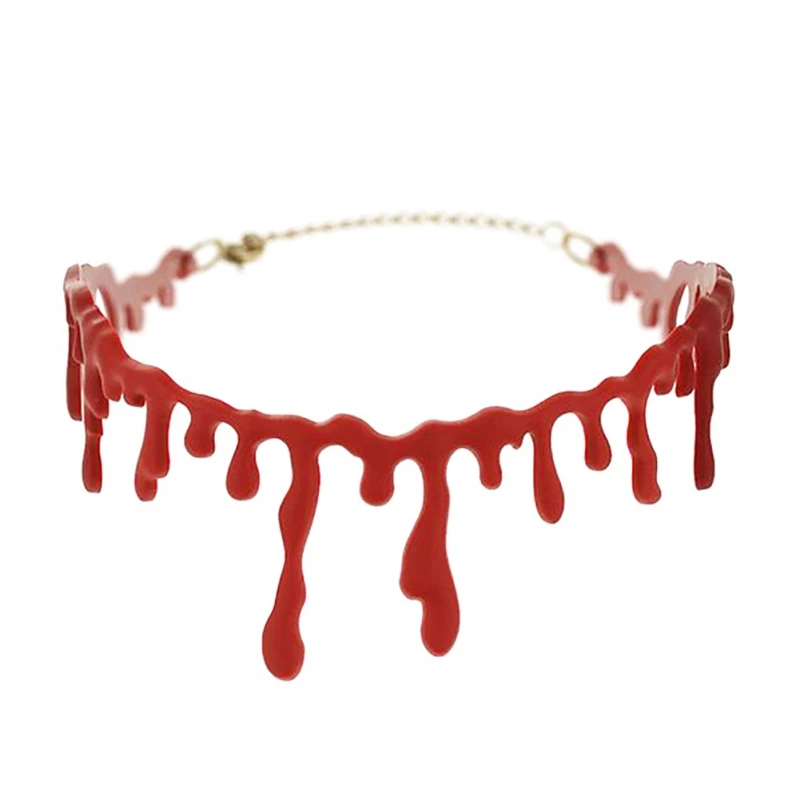 Хэллоуин ожерелье Красное стекание крови ужас моделирование чокер для Хэллоуина