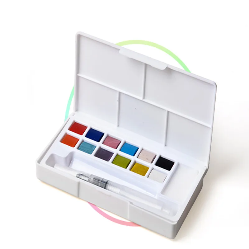 Juego de Herramientas de pintura de cer&aacute;mica, pigmento de acuarela s&oacute;lido bajo el esmalte, bricolaje, pigmento pintado a mano, 12 colores-4