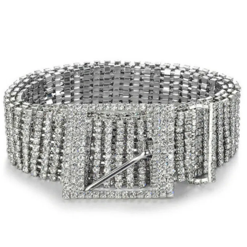 

Women Shiny Belt Waist Punk Chain Crystal Diamond Waistband Full Rhinestone Luxury Fashion Streetwear Accessories