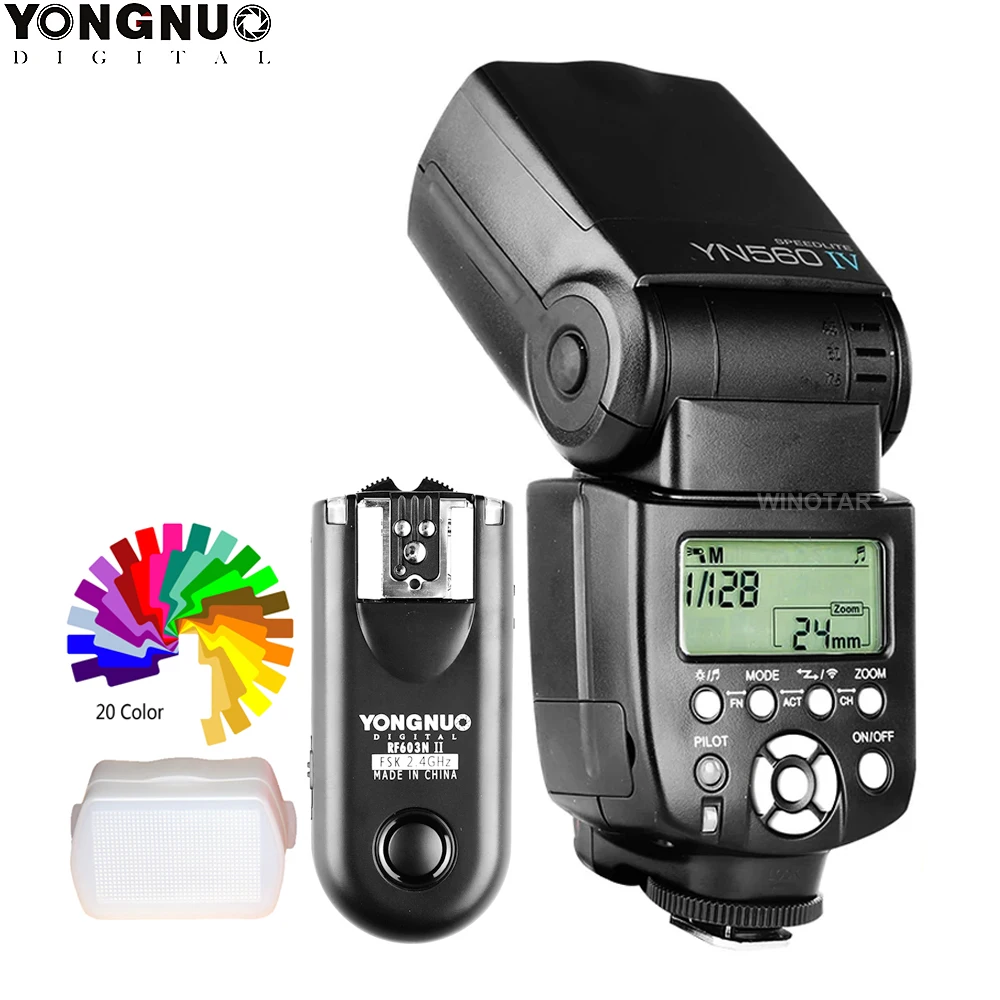 YONGNUO YN 560 IV Flash Speedlite + RF 603 II N Trigger для Nikon D7500 D7200 D7100 D800 D810 D750 D610 D3300 D3200 D5600|flash speedlite|yn-560