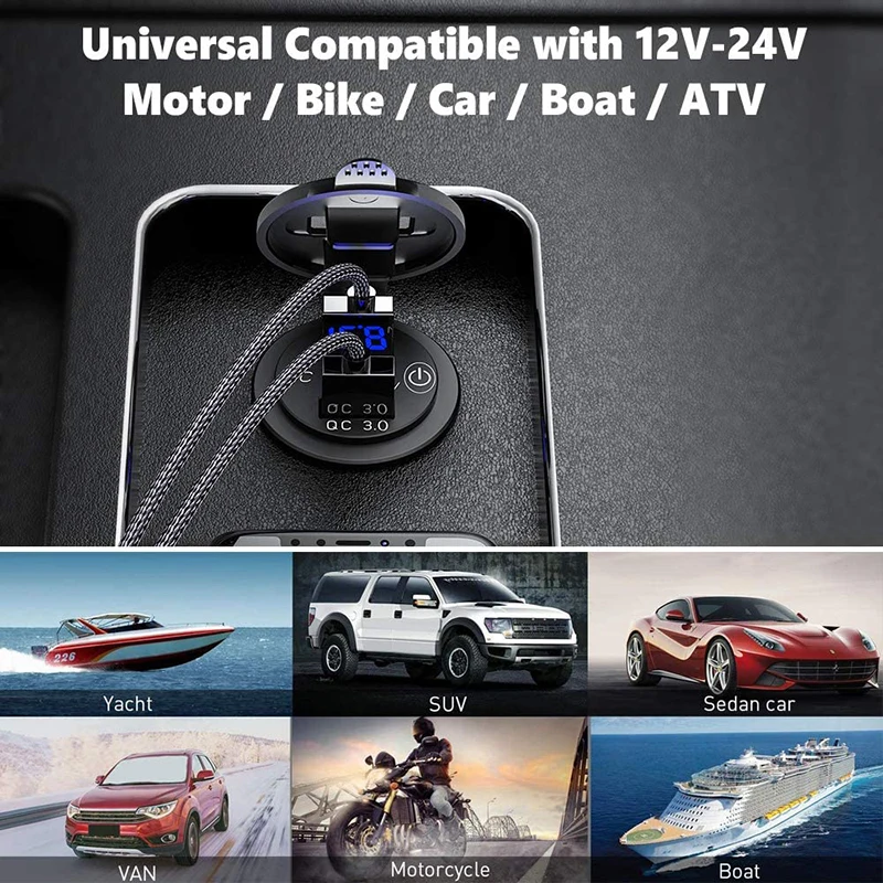 Автомобильное зарядное устройство с двумя USB-портами 12 В/24 В | Автомобили и