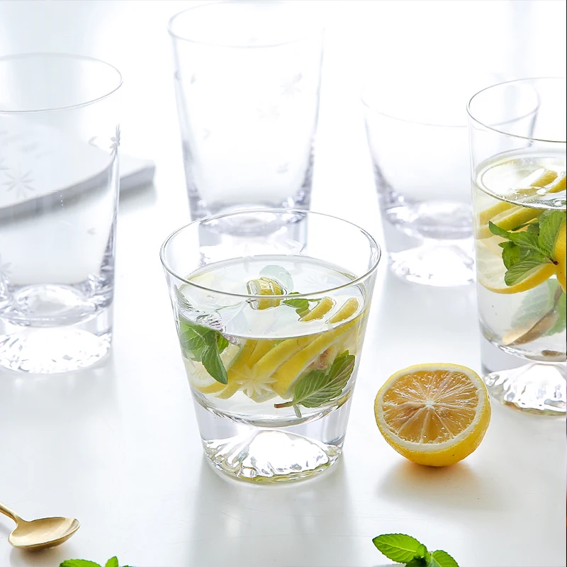 

Japanese Fuji Mountain glass cup water cup tea cup beer cup household glass breakfast milk drink cup water bottle glass bottle