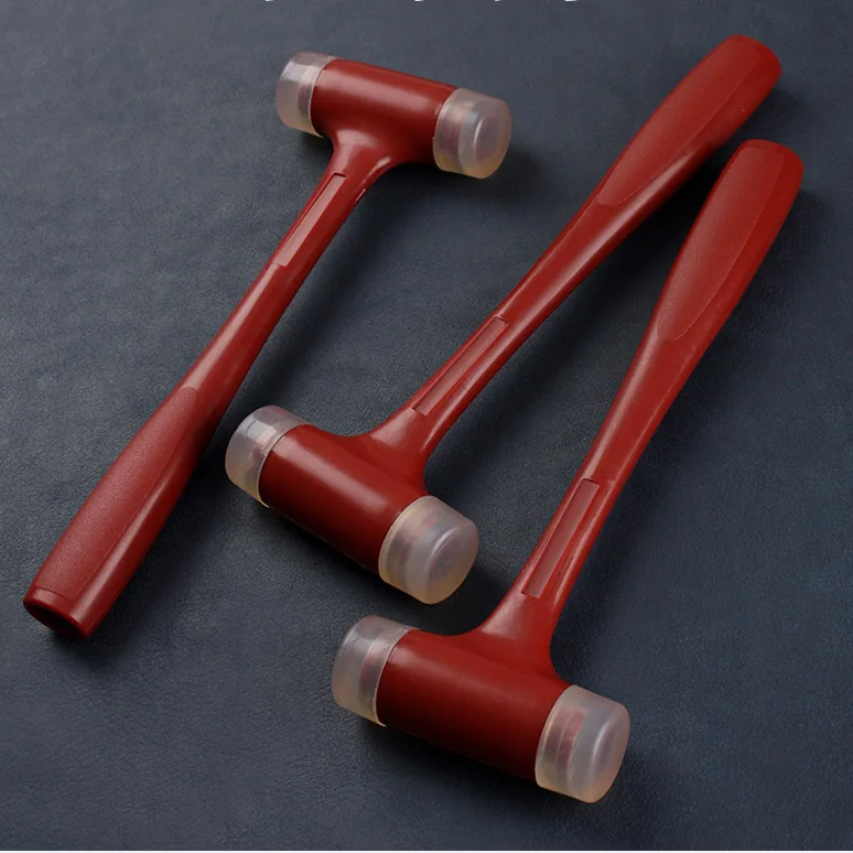 

Nice small red hammer for leather craft High quality handmade rubberhammer Leather Craft Tool 335g