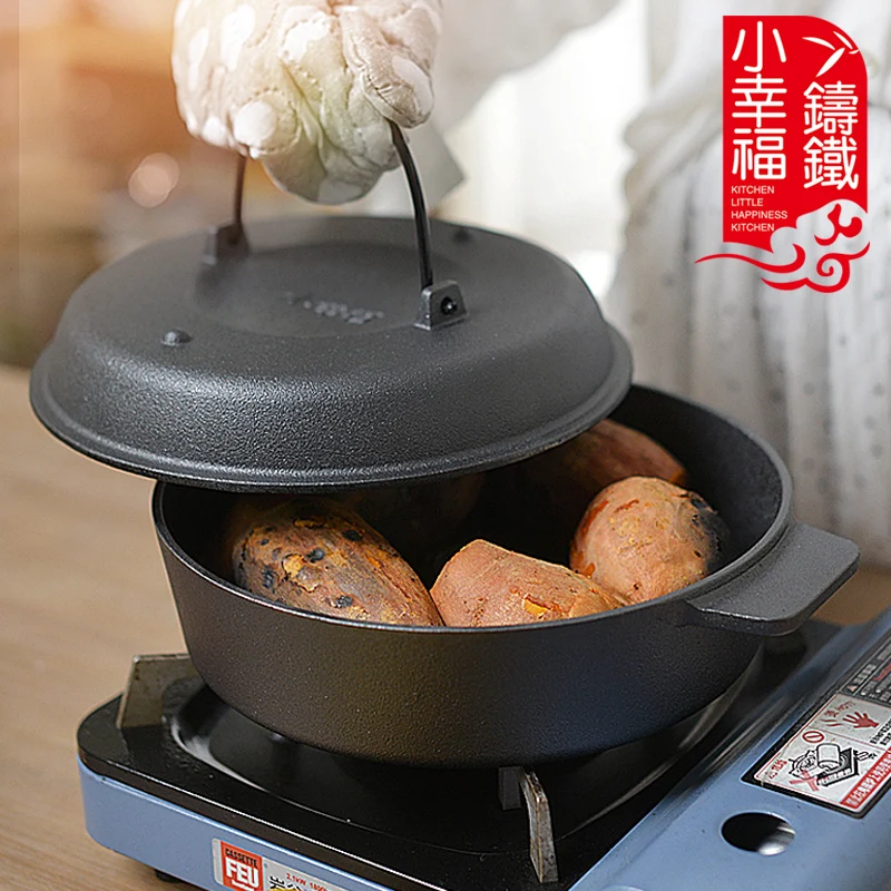 

Thickened Cast Iron Sweet Potato Baking Pot Household Sweet Potato Baking Pot Barbecue Potato Corn Machine Pig Iron Roasting
