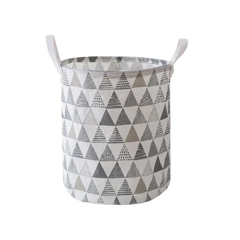 

Cotton Foldable Laundry Basket with Handles Round Laundry Organizer Large Capacity Clothes Kid Toy Sundries Storage