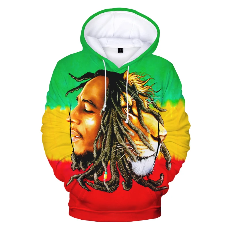 Bob Marley – sweat à capuche imprimé 3D pour homme et femme  vêtement unisexe surdimensionné  style