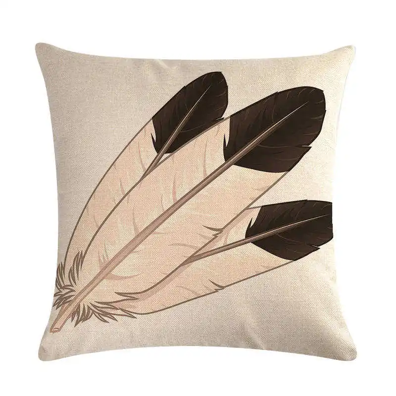 Дизайнерский льняной Хлопковый чехол для подушки с перьями домашний декор