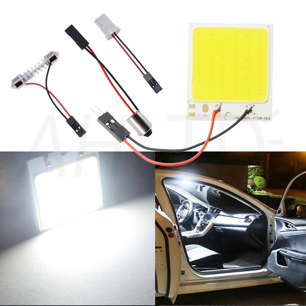 Автомобильные светодиодные лампы T10 C5W Cob 24 36 48SMD белого цвета для чтения, Автомобильные светодиодные лампы для парковки, автомобильные лампы для внутренней панели, светильник с фестоном, яркий светильник для номерного знака