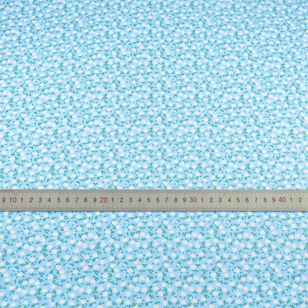 White Flower Design Blue Cotton Fabrics Fat Quarter Sewing Cloth Telas Tecido Crafts Doll's DIY Textile Tilda Patchwork Tissue | Дом и сад