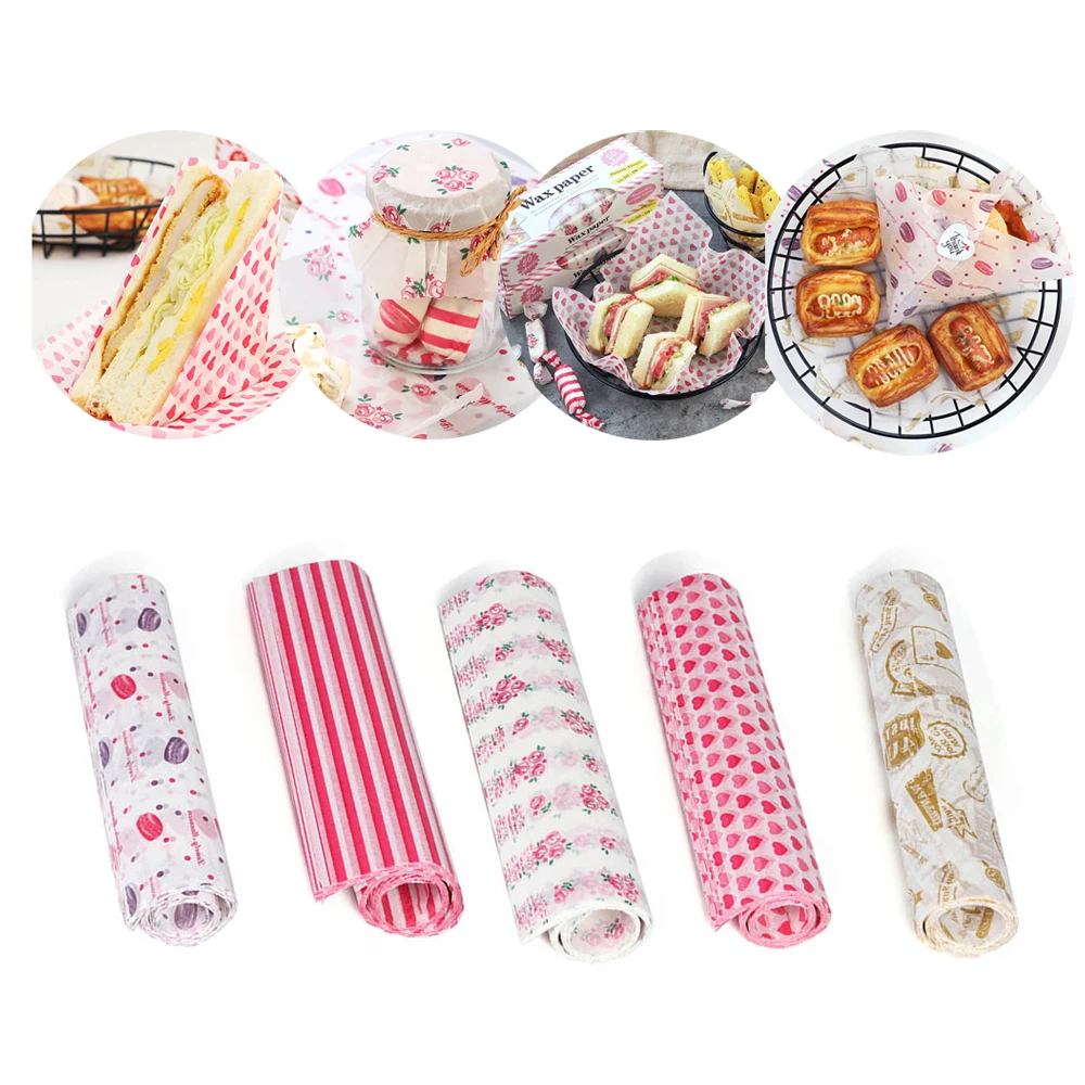 50 шт./лот упаковочная бумага для хлеба сэндвич бургеров фри упаковка вощеная