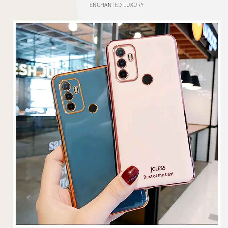 Luxury Silicone Case For Oppo A53 phone Case For oppo a53s Cover Shockproof Fundas Stand Holder Cases oppo a32 A53 A53s 2020